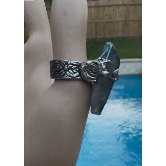 Handcrafted Quartz Ring & Vintage Spoon Handle & Silver Blend Boho Metalwork 9 - Picture 11 of 14